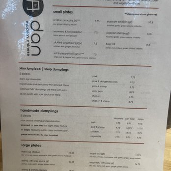 dan modern chinese - Menu - Chinese Near Me - Long Beach, California