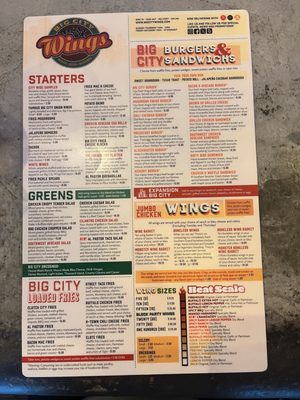 Menu photo 3 Big City Wings Richmond, TX