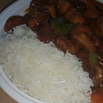 China Bay - Bourbon chicken order w plastic in my rice and chicken. - Cantonese Near Me - Cleveland, Ohio