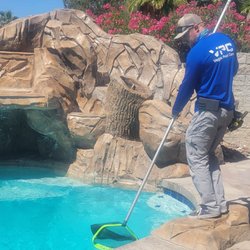 Vegas Pool Care - Dylan netting a pool clean!