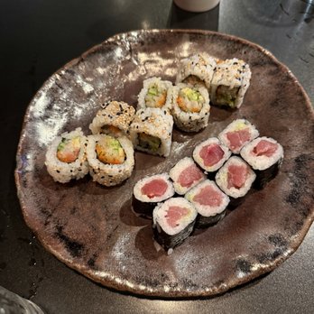 Masami - Tuna roll (with hidden surprise wasabi) and yellowtail roll - Japanese Near Me - Richardson, Texas Masami - Tuna roll (with hidden surprise wasabi) and yellowtail roll - Japanese Near Me - Richardson, Texas
