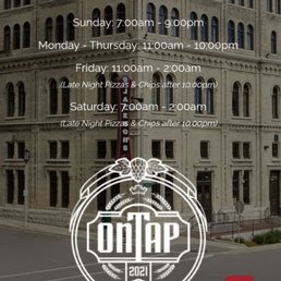 Screenshot from the menu from On Tap website Screenshot from the menu from On Tap website