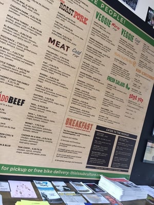 Menu photo 6 SubCulture Denver, CO
