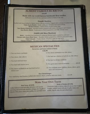 Menu photo 2 Casablanca Restaurant Venice, CA