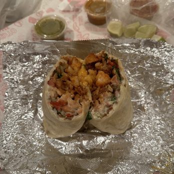 Taco Chico - Surf & Turf Burrito w Al pastor as the meat - Tacos Near Me - Tustin, California Taco Chico - Surf & Turf Burrito w Al pastor as the meat - Tacos Near Me - Tustin, California