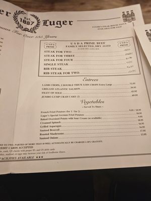 Menu photo 2 Peter Luger Brooklyn, NY