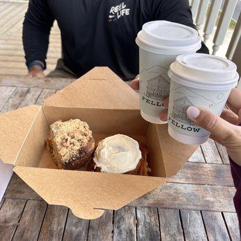 Fellow Mountain Cafe - Drip coffee, cappuccino, Cinnamon roll, apple crumb cake - Cafes Near Me - Hunter, New York