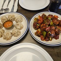 Handmade Nepali Steam Momos (left) and Chilly Momos (right)