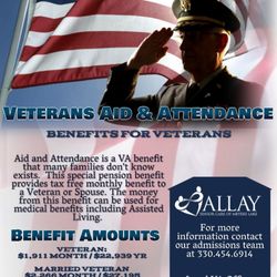 Allay Senior Care of Meyers Lake - If you are a Veteran, please be aware of the benefits you earned and deserve.