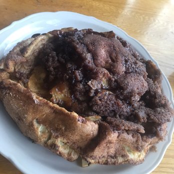 The Oak Table Cafe - Apple pancake. The top is not burnt but is a crispy sugar/cinnamon crust that's delicious! - Breakfast & Brunch Near Me - Sequim, Washington