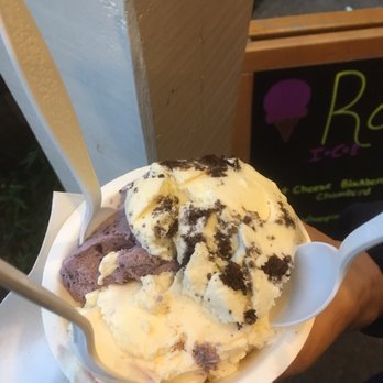 Rococo Ice Cream - 4 flavor flight: Maine blueberry, goat cheese and blueberry, butter beer, and whoopie pie - Ice Cream & Frozen Yogurt Near Me - Kennebunk, Maine Rococo Ice Cream - 4 flavor flight: Maine blueberry, goat cheese and blueberry, butter beer, and whoopie pie - Ice Cream & Frozen Yogurt Near Me - Kennebunk, Maine