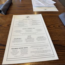 Front of menu