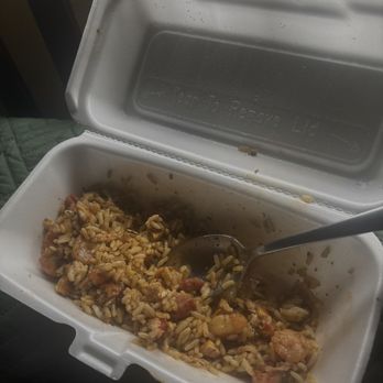 PLUSH BAR AND GRILL - Cajun rice comes with chicken, shrimp and sausage and I added crawfish tales - American Near Me - Houston, Texas PLUSH BAR AND GRILL - Cajun rice comes with chicken, shrimp and sausage and I added crawfish tales - American Near Me - Houston, Texas