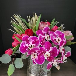 Maghali Floral - "Sweet Sarinah" (Phalaenopsis, Tulips, Protea, Roses)