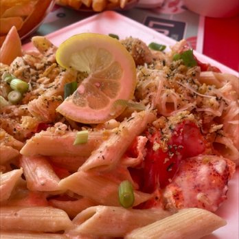 Claws - Lobster pasta aka lobster Mac and cheese - Seafood Near Me - Rockland, Maine Claws - Lobster pasta aka lobster Mac and cheese - Seafood Near Me - Rockland, Maine