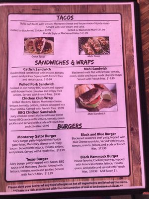 Menu photo 2 Black Hammock Lazy Gator Bar Oviedo, FL