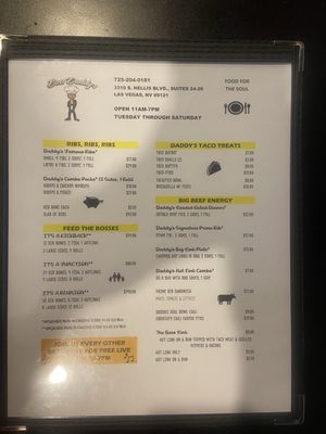 Menu photo 3 Boss Daddy’s Las Vegas, NV Menu photo 3 Boss Daddy’s Las Vegas, NV