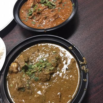 Chennai Express - Goat curry (bottom) and kadappa chicken (top) - Indian Near Me - Chantilly, Virginia