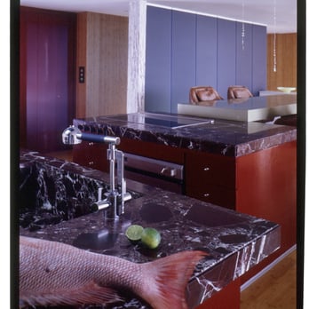 Puma Marble - Red Levanto Marble With 3" apron edge detail - Building Supplies Near Me - Miami, Florida