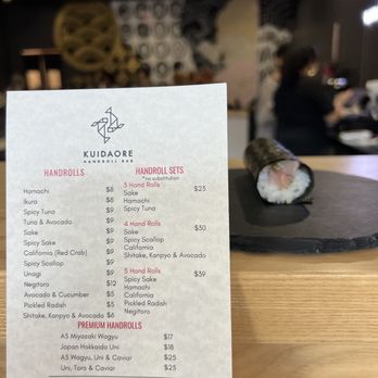 Kuidaore Handroll Bar - 4/19/25 FYI. Hamachi roll - Bars Near Me - Oakland, California Kuidaore Handroll Bar - 4/19/25 FYI. Hamachi roll - Bars Near Me - Oakland, California