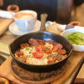 Café Portrait - a skillet of food on a table - Cafes Near Me - Vancouver, British Columbia