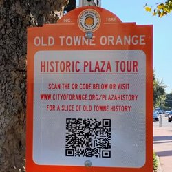 Old Towne Orange Plaza review - QR Code for some Old Town History 11-03-2024