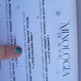 Drink menu