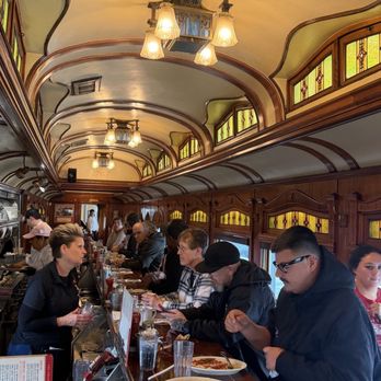 Frank's Diner - Interior - bar inside old train car - Diners Near Me - Spokane, Washington