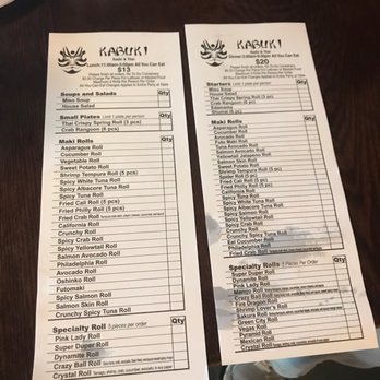 Kabuki Sushi & Thai - All you can eat menus - Sushi Bars Near Me - Ballwin, Missouri Kabuki Sushi & Thai - All you can eat menus - Sushi Bars Near Me - Ballwin, Missouri