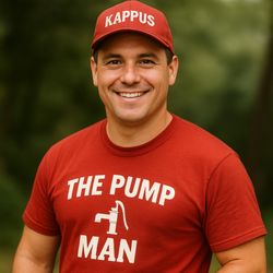 THE PUMP MAN - Kappus Well Pump & Water System Services - A lifelike representation of The Pump Man mascot, reimagined as a real person wearing the official uniform.