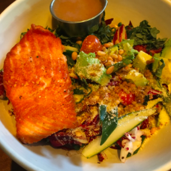 Culinary Dropout - Kale Salad with Salmon - New American Near Me - Tempe, Arizona Culinary Dropout - Kale Salad with Salmon - New American Near Me - Tempe, Arizona