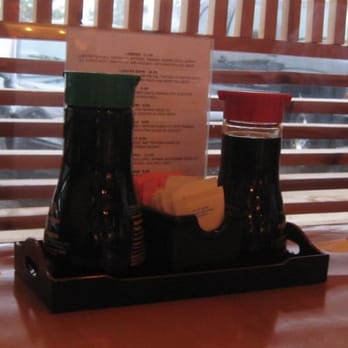 Sushi Thai Cary - Low Sodium and Regular Soy Sauce on the table! Sushi Thai - Cary, NC - Sushi Bars Near Me - Cary, North Carolina