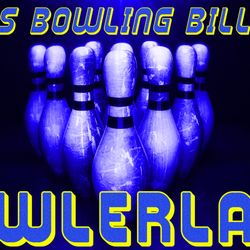 Bowlerland - Welcome to Bowlerland. DRINKS BOWLING BILLIARDS. Blue Pins seen in background.