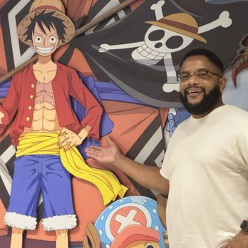 One Piece Cafe - Hubby hanging with the future pirate king as he stopped by Las Vegas on his way to the All Blue - Themed Cafes Near Me - Las Vegas, Nevada One Piece Cafe - Hubby hanging with the future pirate king as he stopped by Las Vegas on his way to the All Blue - Themed Cafes Near Me - Las Vegas, Nevada
