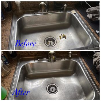 The Sparkling Maids - Before and after of a kitchen sink - Home Cleaning Near Me The Sparkling Maids - Before and after of a kitchen sink - Home Cleaning Near Me