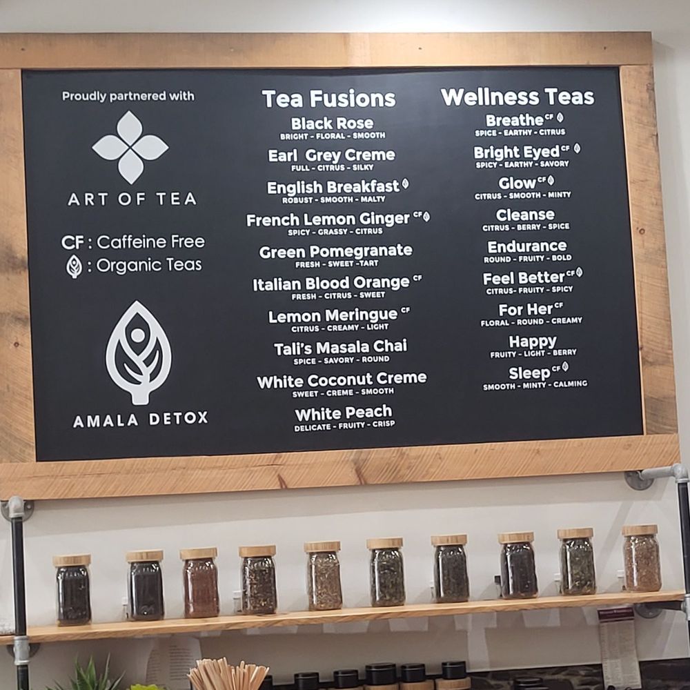 Amala Detox  - Their list of teas - Tea Rooms Near Me - Sonora, California