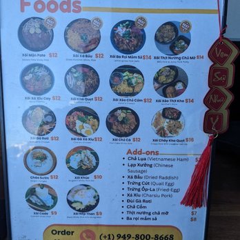 Xoi Xinh - Menu - February 2026 - Vietnamese Near Me - Fountain Valley, California