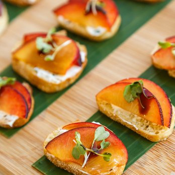Alligator Pear Catering - plum croustinis with micro greens - Caterers Near Me - Canoga Park, California Alligator Pear Catering - plum croustinis with micro greens - Caterers Near Me - Canoga Park, California