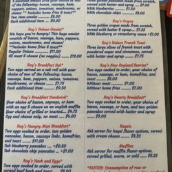 Breakfast menu front