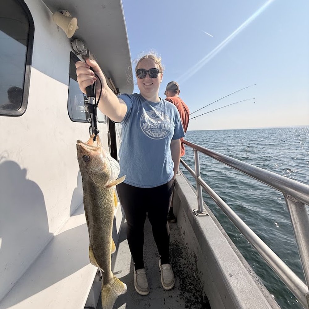 Perch Pirate - 5-pound walleye catch drift fishing with the Perch Pirate - Boat Charters Near Me - Erie, Pennsylvania