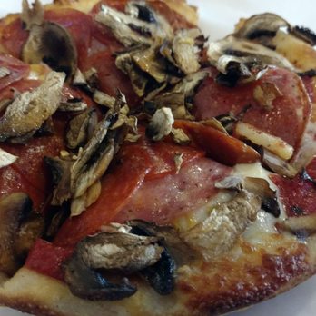 Pizza Man Dan's - Personal pan pizza topped with pepperoni, salami and mushrooms. - Pizza Near Me - Moorpark, California Pizza Man Dan's - Personal pan pizza topped with pepperoni, salami and mushrooms. - Pizza Near Me - Moorpark, California