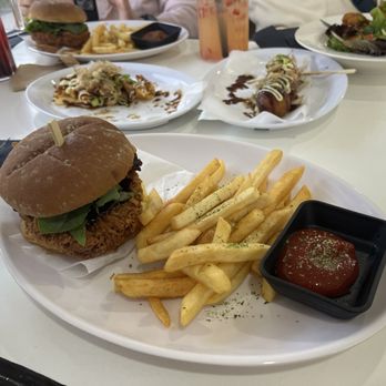 Arcane Maid Cafe - Katsu Burger, comes with fries. - Themed Cafes Near Me - Arcadia, California