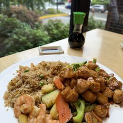 Bisuteki Japanese Steak House - Teriyaki chicken, fried rice and veggies