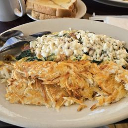 Greek Omelette with hashbrowns