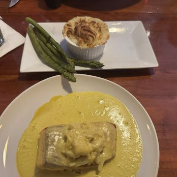 Braised Onion - Salmon Oscar - New American Near Me - Ocala, Florida Braised Onion - Salmon Oscar - New American Near Me - Ocala, Florida