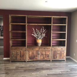 Console/bookshelf - on sale from $3,000 to $999. All we did to it was add a coating of beeswax and it woke the wood up!