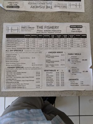 Menu photo 6 Fishery & More Pasadena, CA
