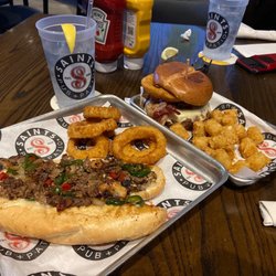 Saints Pub + Patio City Center - Philly cheesecake and the Saint burger