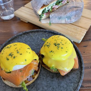 Aroma Craft Coffee - Smoked Salmon Benedict and Taiwanese Sausage Panini - Coffee Roasteries Near Me - Walnut, California Aroma Craft Coffee - Smoked Salmon Benedict and Taiwanese Sausage Panini - Coffee Roasteries Near Me - Walnut, California