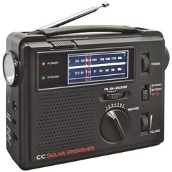 C Crane  - CC Solar Observer AM, FM, NOAA Weather windup emergency radio. Stay informed during and after a powerless event.